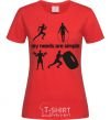 Women's T-shirt My needs are simple crossfit red фото