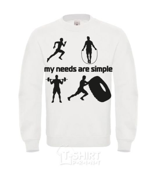 Свитшот My needs are simple crossfit Белый фото