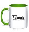 Mug with a colored handle Iron crossfit kelly-green фото