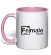 Mug with a colored handle Iron crossfit light-pink фото