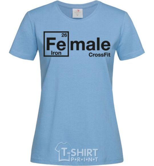 Women's T-shirt Iron crossfit sky-blue фото