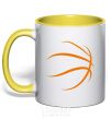 Mug with a colored handle The ball yellow фото