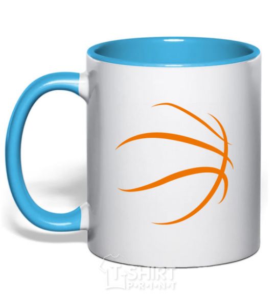 Mug with a colored handle The ball sky-blue фото