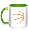 Mug with a colored handle The ball kelly-green фото