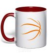 Mug with a colored handle The ball red фото