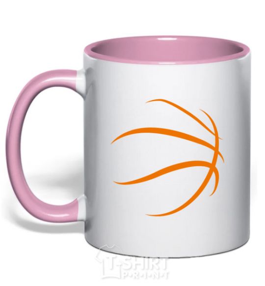 Mug with a colored handle The ball light-pink фото