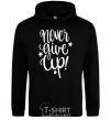 Men`s hoodie Never give up lettering black фото