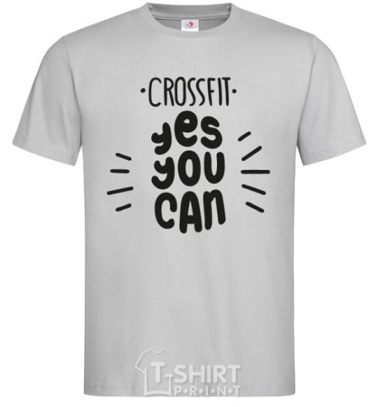 Мужская футболка Crossfit yes you can Серый фото