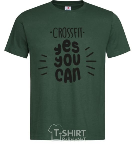 Мужская футболка Crossfit yes you can Темно-зеленый фото
