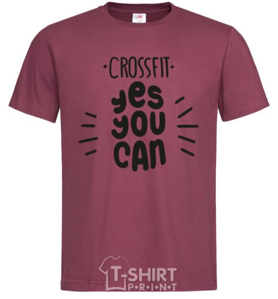 Мужская футболка Crossfit yes you can Бордовый фото