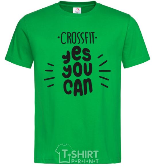 Мужская футболка Crossfit yes you can Зеленый фото