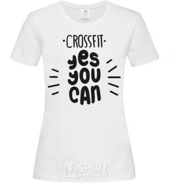 Женская футболка Crossfit yes you can Белый фото