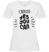 Women's T-shirt Crossfit yes you can White фото