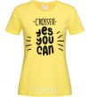 Женская футболка Crossfit yes you can Лимонный фото