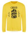 Sweatshirt Crossfit yes you can yellow фото