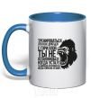 Mug with a colored handle You'll stop when the gorilla gets tired royal-blue фото