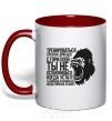Mug with a colored handle You'll stop when the gorilla gets tired red фото