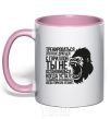 Mug with a colored handle You'll stop when the gorilla gets tired light-pink фото