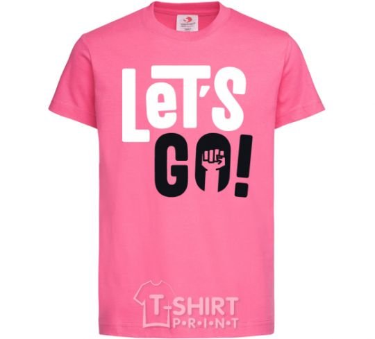 Детская футболка Let's go hand Ярко-розовый фото