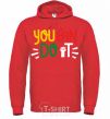 Men`s hoodie You can do it hand bright-red фото