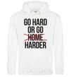 Men`s hoodie Go hard or go harder White фото