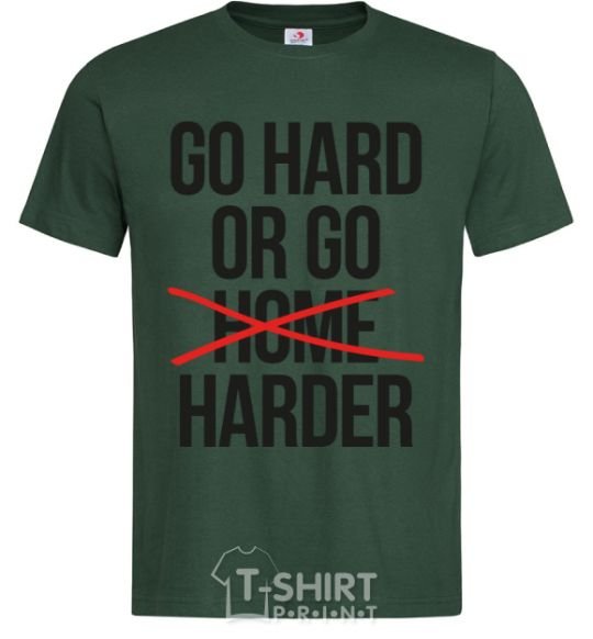 Мужская футболка Go hard or go harder Темно-зеленый фото
