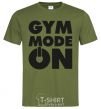 Мужская футболка Gym mode on Оливковый фото