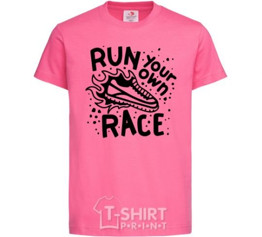 Kids T-shirt Run your own race heliconia фото