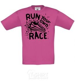 Kids T-shirt Run your own race heliconia фото