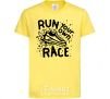 Kids T-shirt Run your own race cornsilk фото