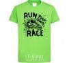 Детская футболка Run your own race Лаймовый фото