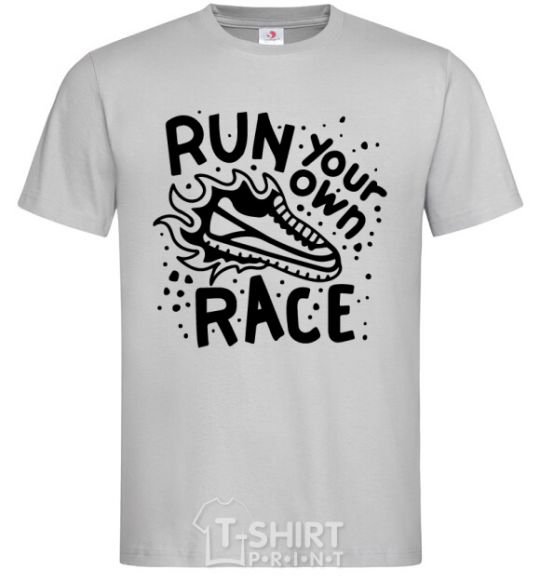 Men's T-Shirt Run your own race grey фото