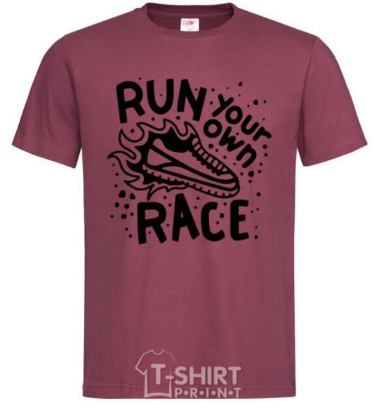 Men's T-Shirt Run your own race burgundy фото