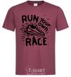 Men's T-Shirt Run your own race burgundy фото