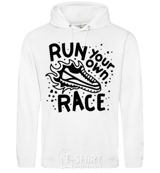 Men`s hoodie Run your own race White фото