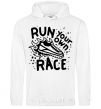 Men`s hoodie Run your own race White фото