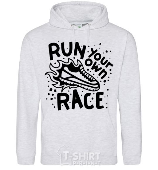 Men`s hoodie Run your own race sport-grey фото