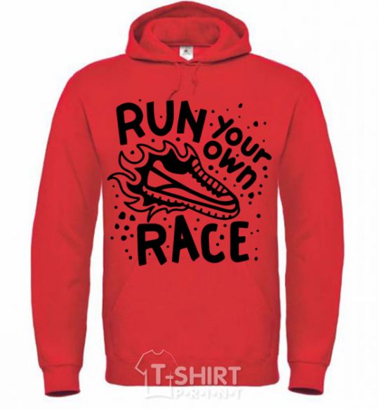 Men`s hoodie Run your own race bright-red фото