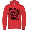 Men`s hoodie Run your own race bright-red фото