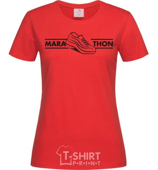 Women's T-shirt Marathon red фото