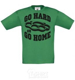 Kids T-shirt Go hard or go home brass knuckles orchid-green фото
