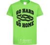 Kids T-shirt Go hard or go home brass knuckles orchid-green фото