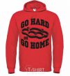 Men`s hoodie Go hard or go home brass knuckles bright-red фото