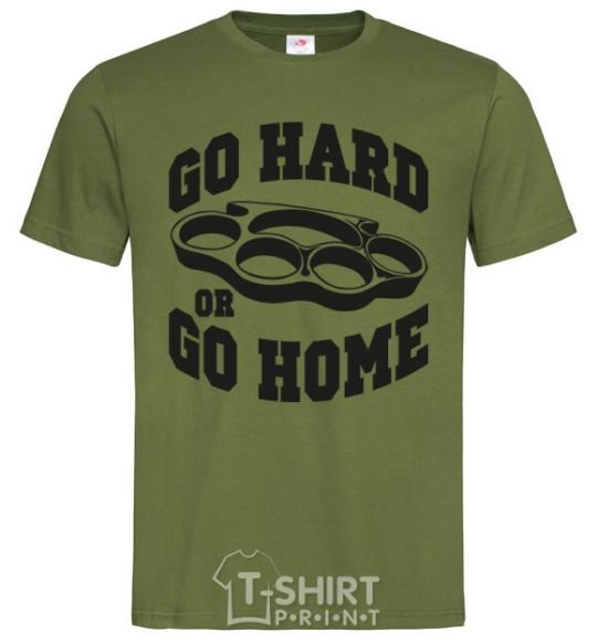 Men's T-Shirt Go hard or go home brass knuckles millennial-khaki фото