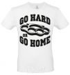 Men's T-Shirt Go hard or go home brass knuckles White фото