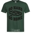 Men's T-Shirt Go hard or go home brass knuckles bottle-green фото