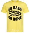 Men's T-Shirt Go hard or go home brass knuckles cornsilk фото