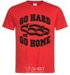 Men's T-Shirt Go hard or go home brass knuckles red фото