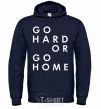 Men`s hoodie Go hard or go home letering navy-blue фото