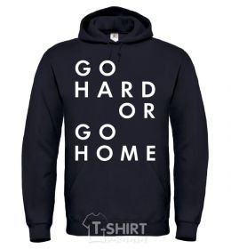 Men`s hoodie Go hard or go home letering black фото